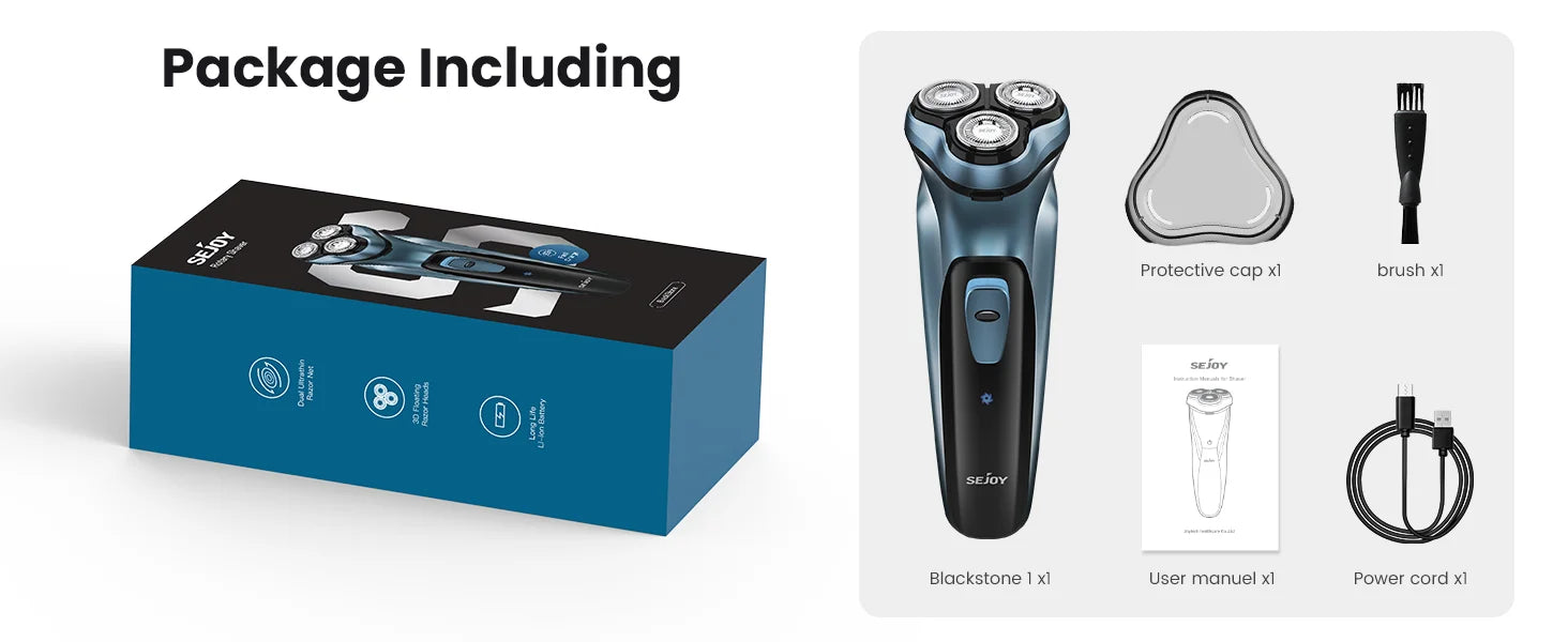 Sejoy Electric Razor for Men Rechargeable Electric Razor Shaving Machines  Mens Electric Shavers, - Firu Total Sales