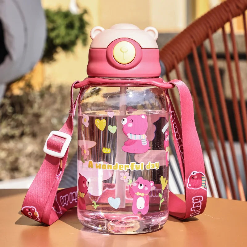 Vaso con Pitillo y Manija para Niños | Botella Portátil Reutilizable 🍶 - Firu Total Sales