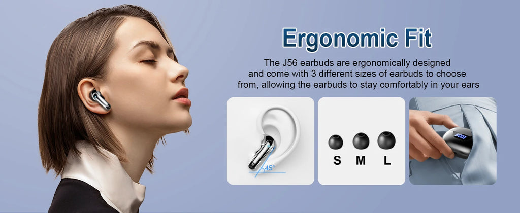 Wireless Earbuds Bluetooth 5.3 | 4 ENC Mic Noise Cancelling | 48H Battery Life