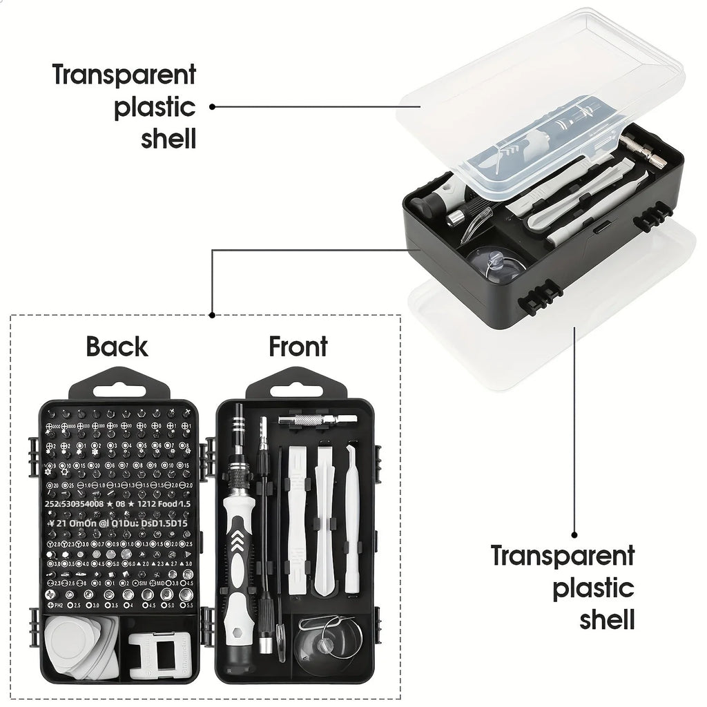 115-in-1 Multi-Functional Screwdriver Set – Strong Magnetic High Hardness Tool Kit with Special-Shaped Screwdrivers, Complete Di