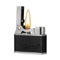 Scotte Vintage Lighter, Windproof Soft Flame, Metal and Leather Trench Lighter, Fluid Refillable Pocket Lighters