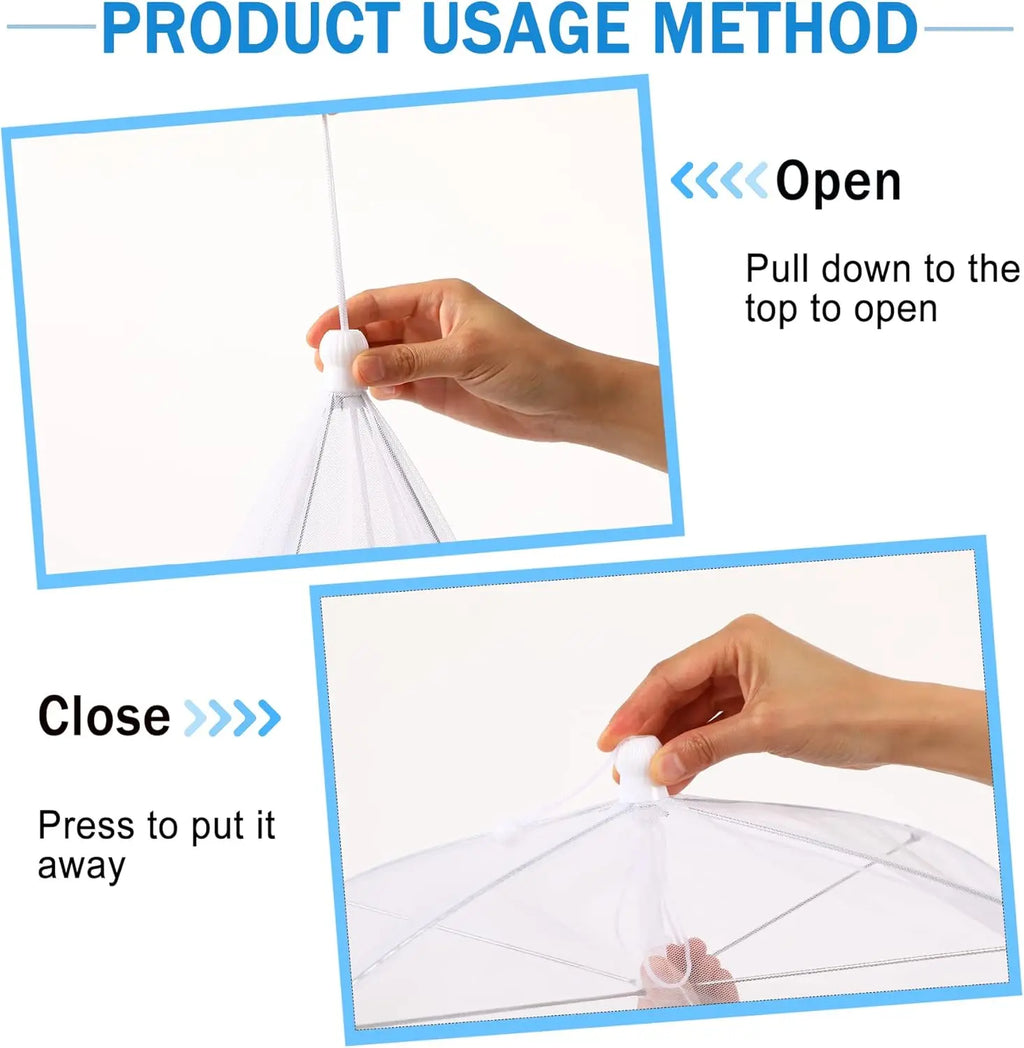 4-Piece Large Mesh Food Cover Tent Set for Outdoor BBQs, Picnics & Parties - Collapsible Design with Storage Bag (2 Sizes)