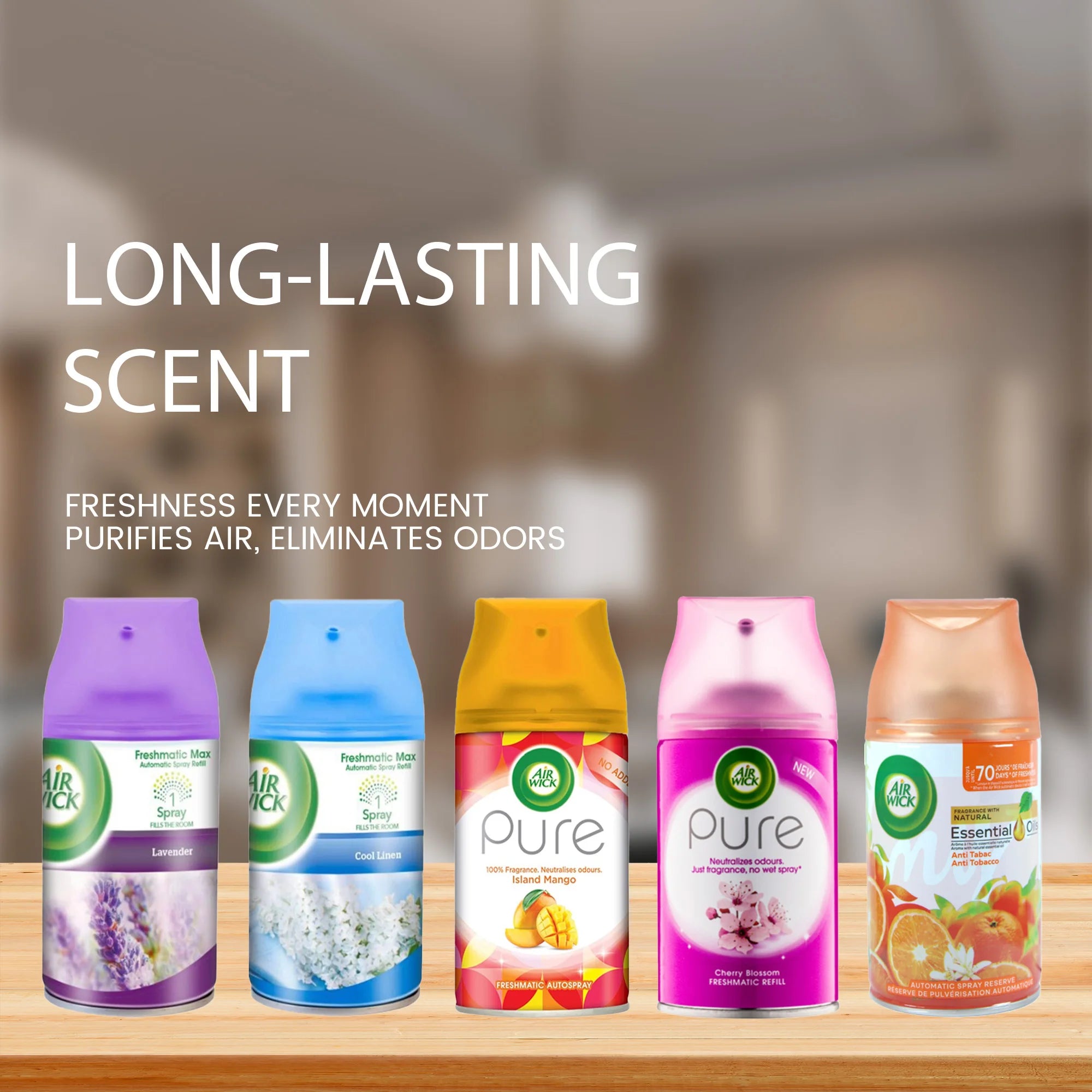 2 Pcs 6.2 Oz Per Count Automatic Spray Air Freshener Refill, Scented Air Freshener For Car, Office, Home And Bathroom, Car Spray