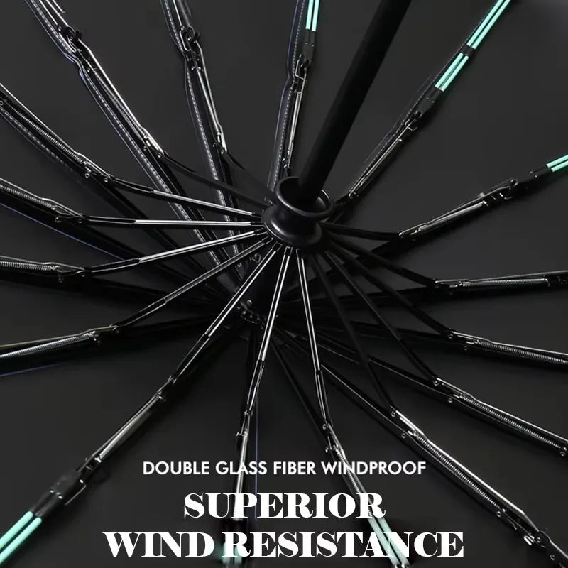 24 Bones Rain Guard Automatic Folding Durable Wind Reinforced Sun Protection Blackout