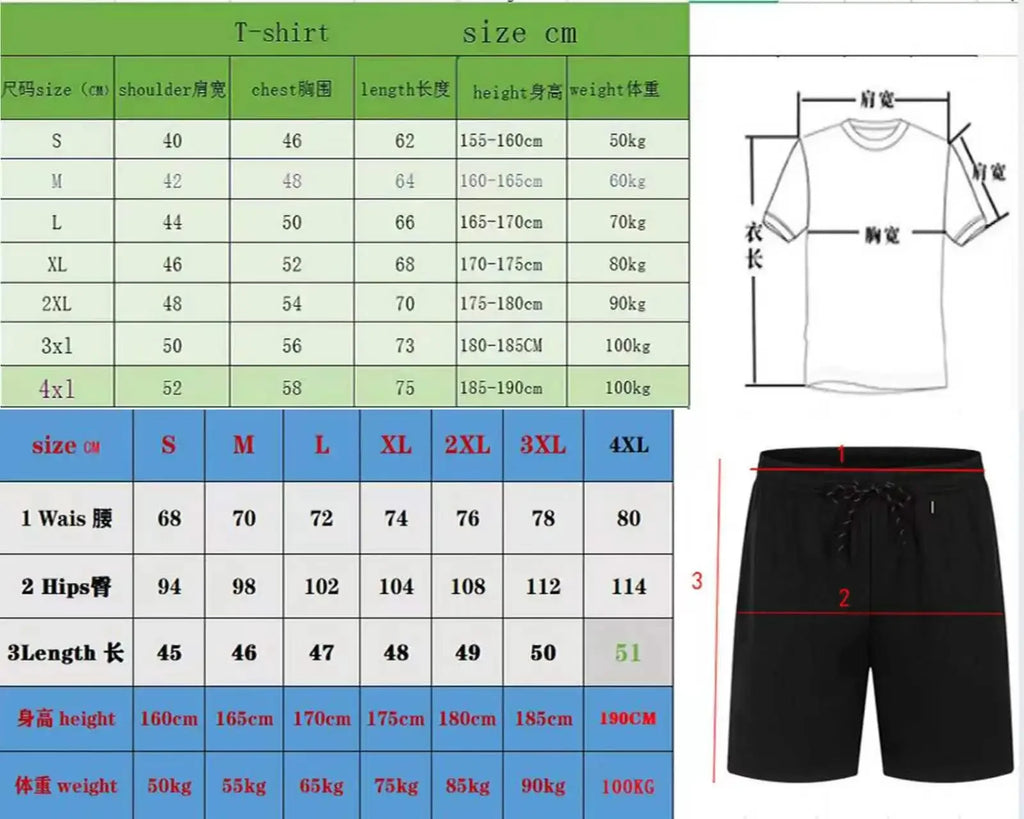 2026 Men's Summer T-shirt and Shorts Set, Men's Breathable Sportswear Set, Casual and Fashionable Short-sleeved T-shirt Set