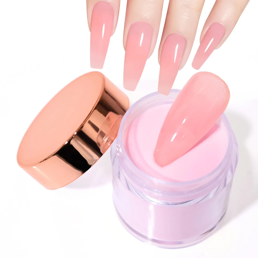 3Colors Acrylic Nail Powder Transparent/Pink/White Carving Crystal Polymer Powder Manicure Nail Polish Professional Accessories#