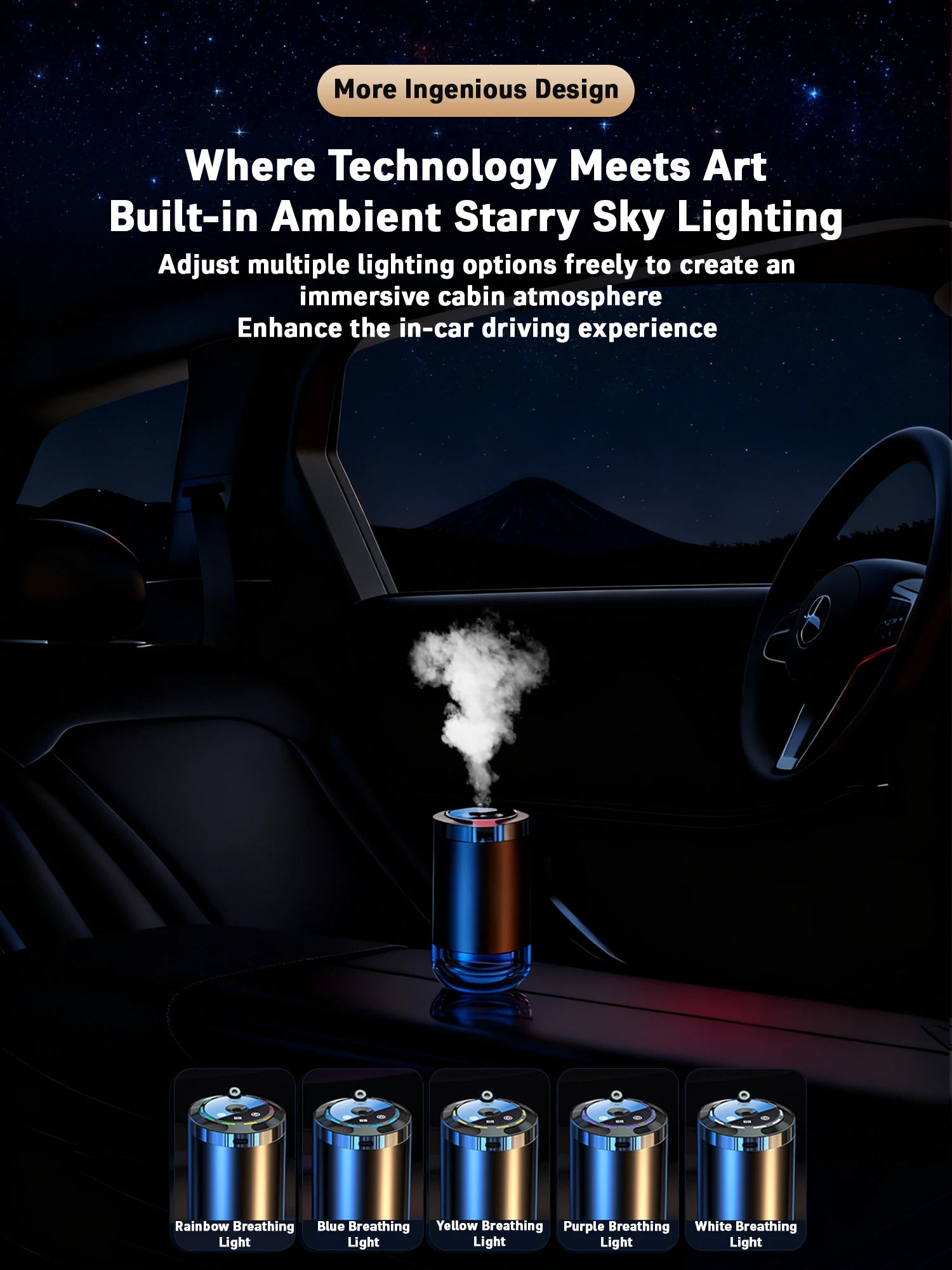 Car Diffuser Humidifier 5 Modes Car Humidifier Aromatherapy Diffusers Car Air Freshener For Car Home Office Bedroom