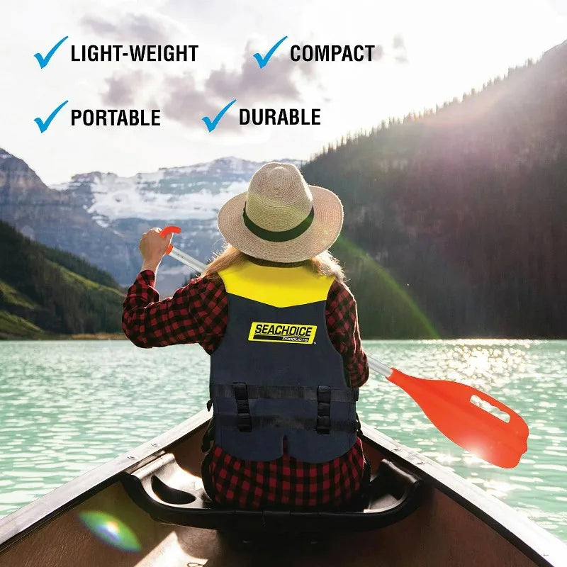 Emergency Multi-Purpose Telescoping Boat Hook and Paddle, Orange, 18-31 In.