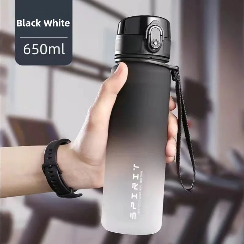 500ml/650ml Gradient Sports Water Bottle with Time Marker - Leak-Proof, Durable PC Material for Cycling, Running & Fitness