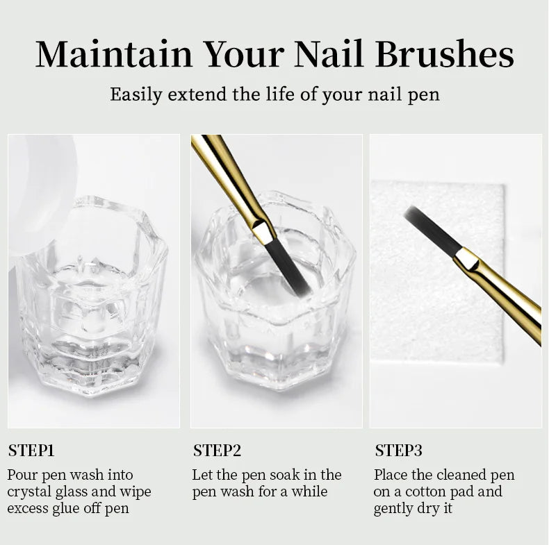 Pincel de Nail Art RSNAIL | Diseños, Líneas y Cuadros | Acrílico DIY Manicure 💅 - Firu Total Sales