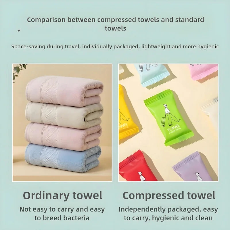 Thoughtful Valentines Gift for Him/Her -Individually Wrapped Compressed Towels,Soft Cotton Facial Towellets for Travel, Hygienic