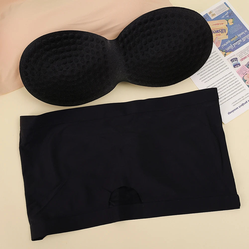 Ice Silk Seamless Strapless Bra | Wireless Soft Crop Tube Top | Women S-XXL