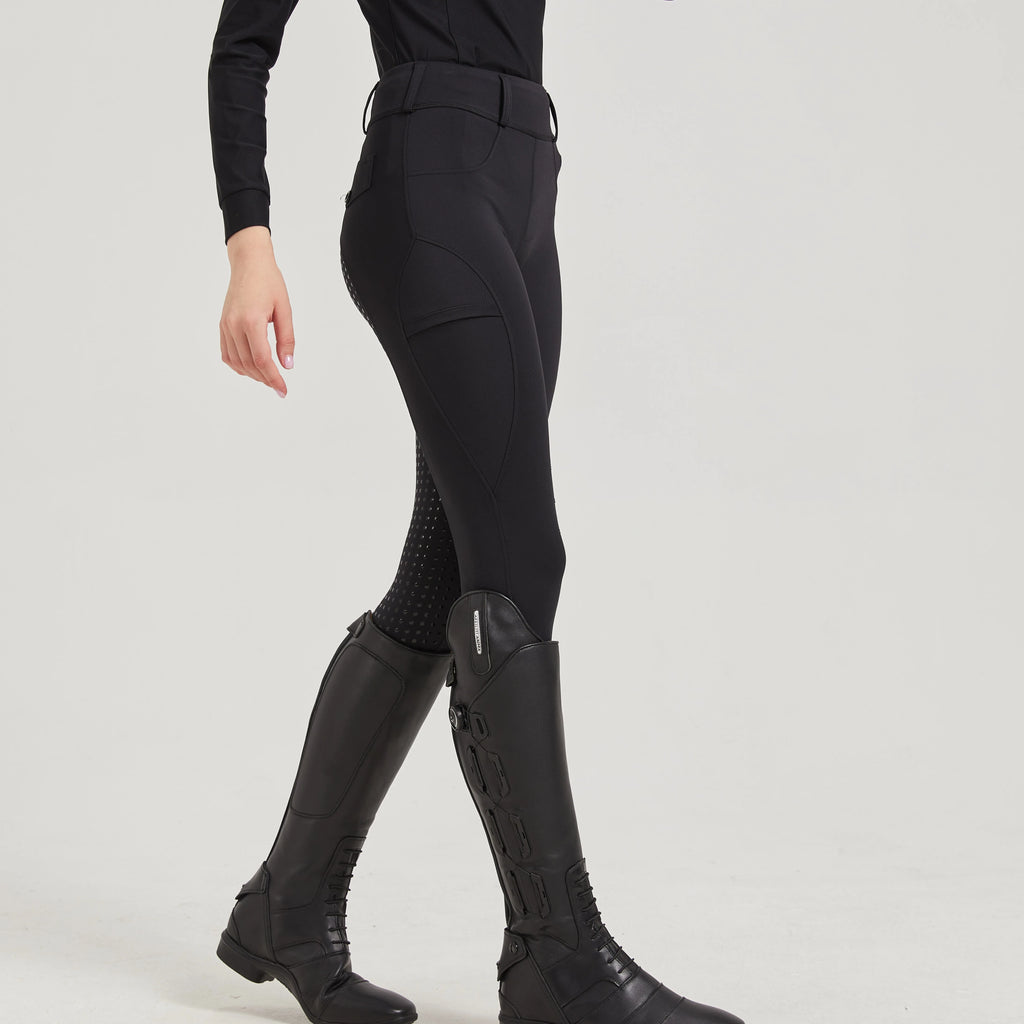 Professional equestrian pants full silicone quick-dry elastic tight equestrian sports pants anti-slip riding pants thick wear-re