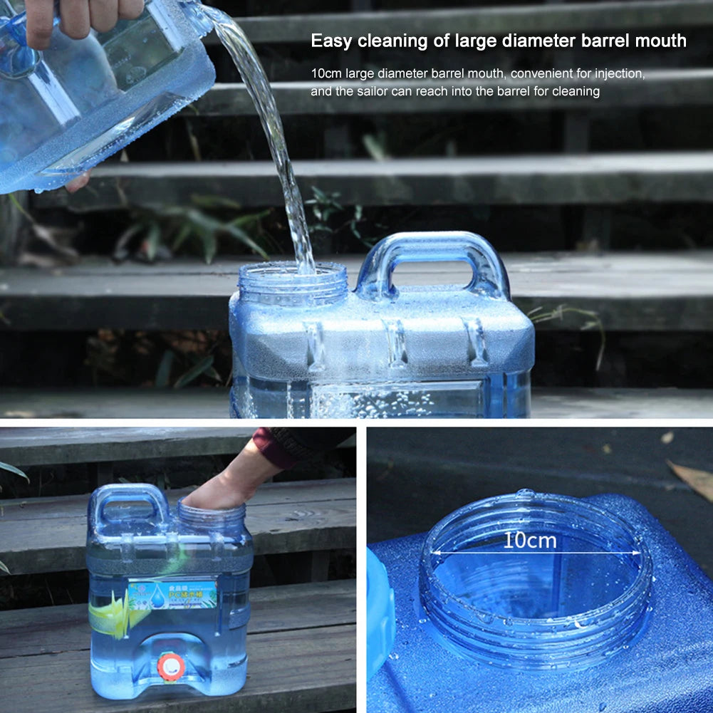 5/8/10//12L Drinking Water Jug with Spigot Multifunction Camping Water Tank Water Storage Container for Hiking Self-Driving Tour