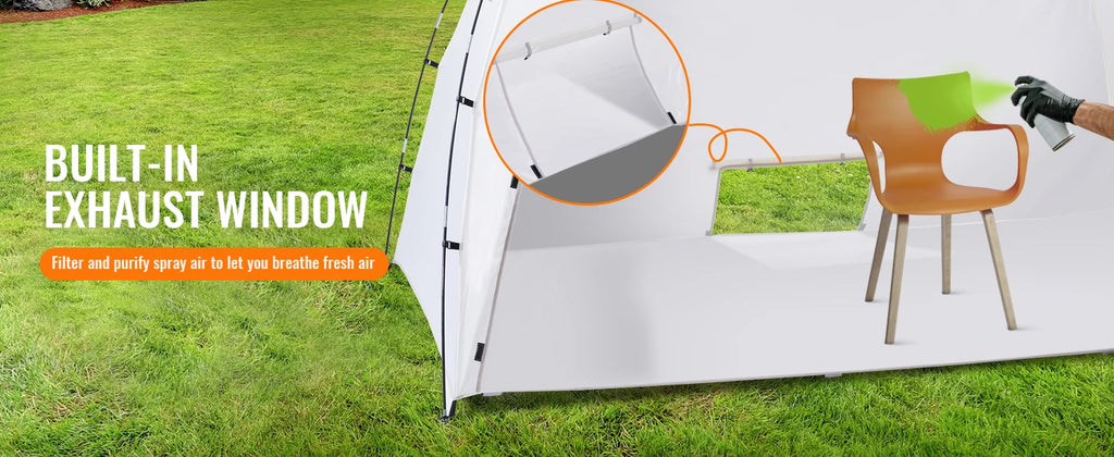 SucceBuy Portable Paint Booth Shelter 7.5x5.2x5.2/10x7x6ft Foldable Spray Painting Tent for Furniture Craft Project DIY Tool