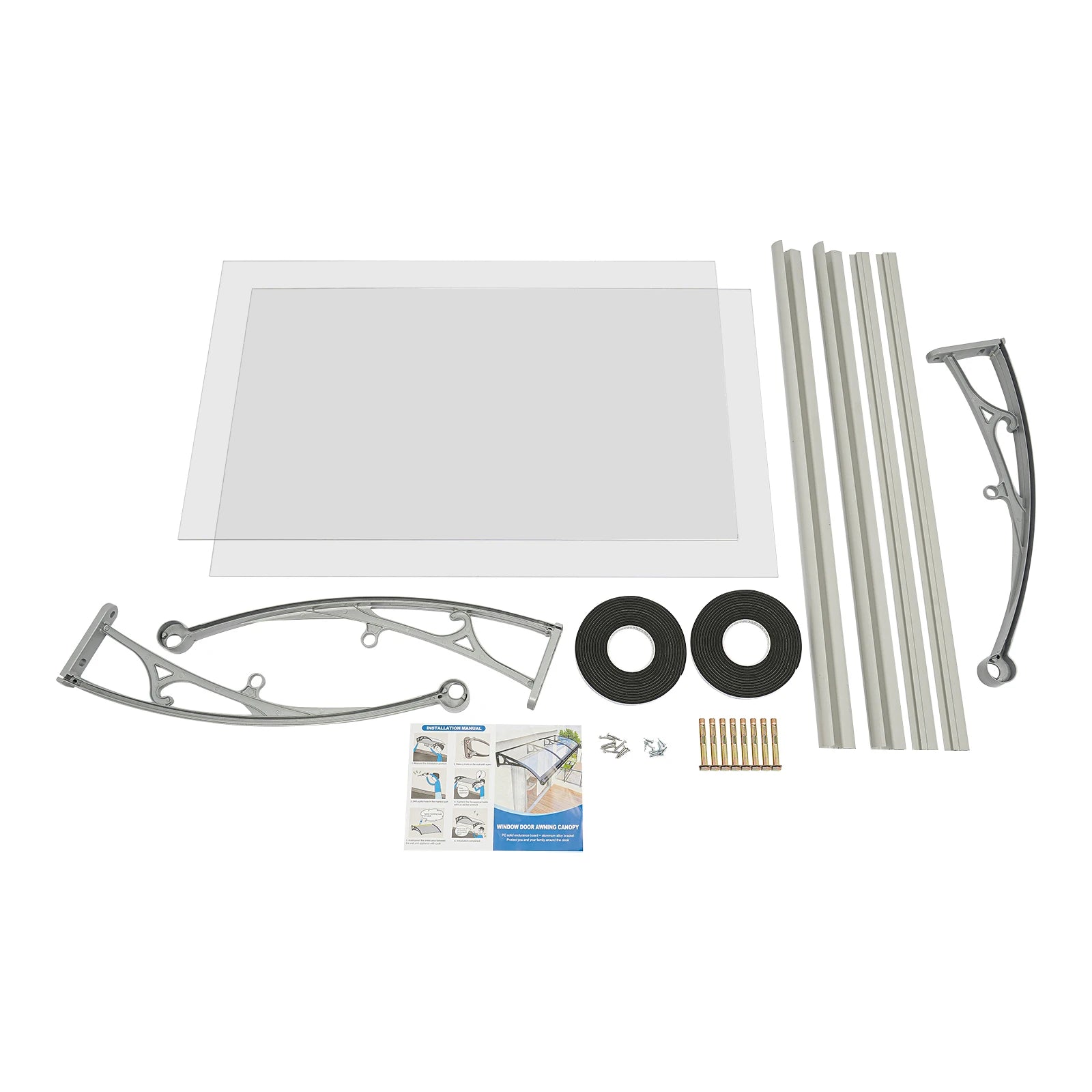 Front Door Arch Rainshed Easy to Install Canopy for Outdoor Sun Protection for Balconies/Roofs/Yards/Garages