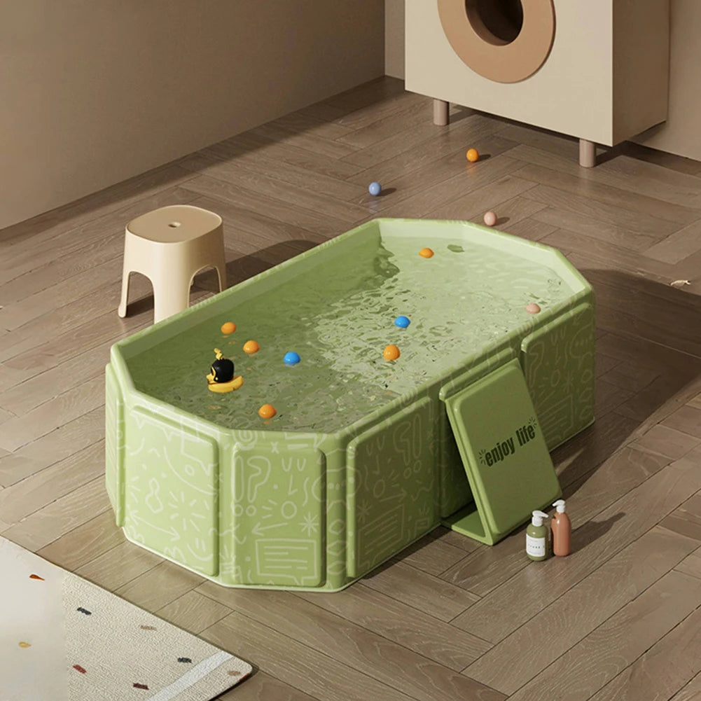 Foldable Baby Bathtub with Drain — Compact Infant Tub | All Ages