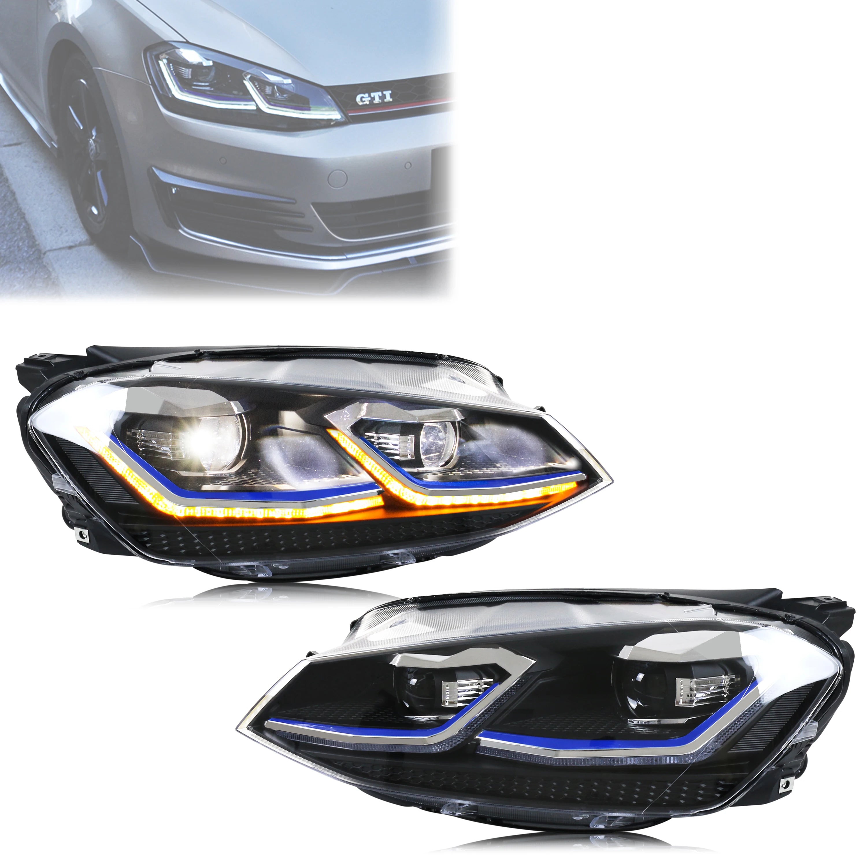 Faros LED Xunder VW Golf 7 MK7 VII 2013-2017 | Intermitente Secuencial | No GTI ni Xenon | Plug & Play