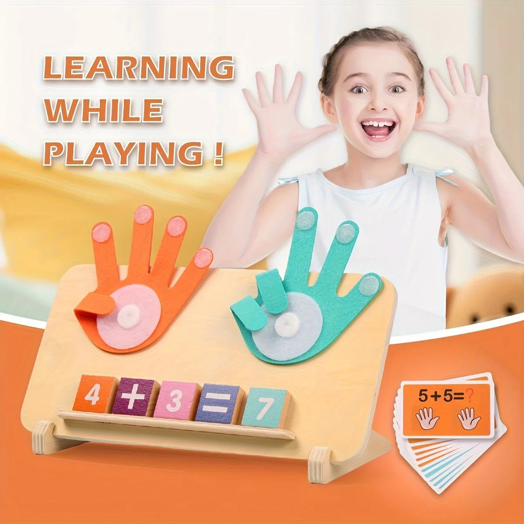Wooden Math Learning Board – Number Blocks for Kids 3+