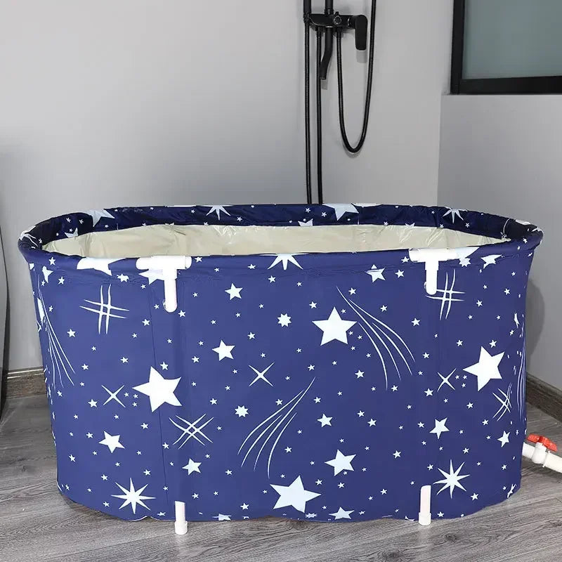 Folding Bath Tub Household Thickened Insulated Bathtub Portable Round Enlarged Bathing Bucket Foldable Adult Bathroom SPA Bucket