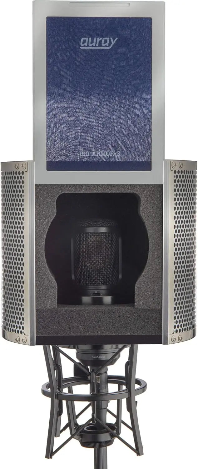 Microphone Isolation Chamber with Pop Filter, Reduces Noise for Clear Vocal Recording