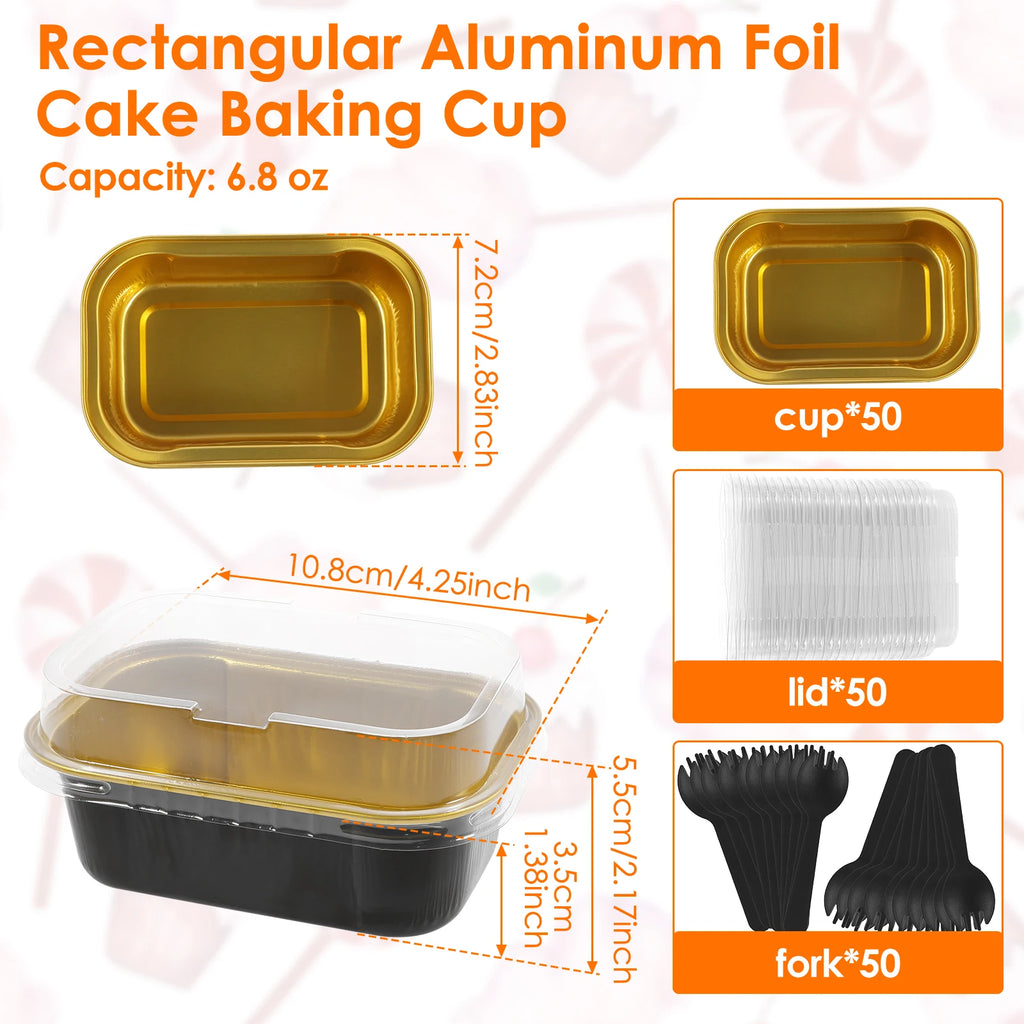50/100pcs Moldes Mini de Aluminio con Tapa y Cuchara | Muffins y Chocolates 🍰
