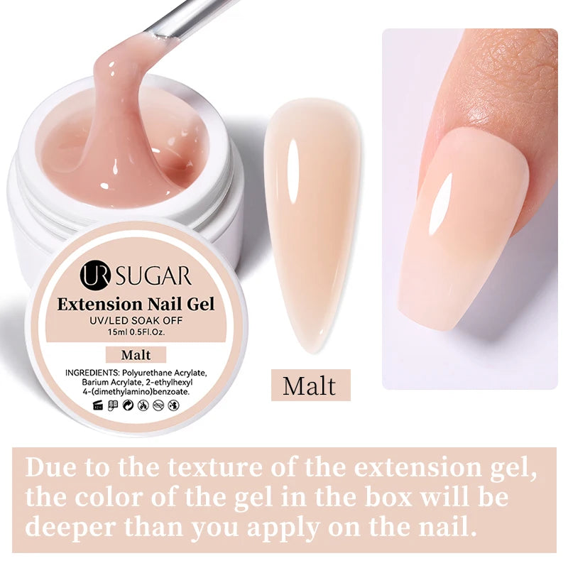 Gel Extensión de Uñas UR SUGAR 15ml | Camuflaje | Nude Rosa | Hard Gel Acrílico 💅 - Firu Total Sales