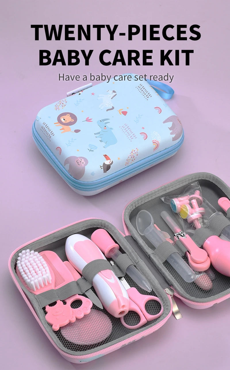 Baby Care Kit Newborn Nail Hair Healthcare Thermometer Grooming Brush Clipper Scissor Toiletries Newborn Nursery Health Care Set