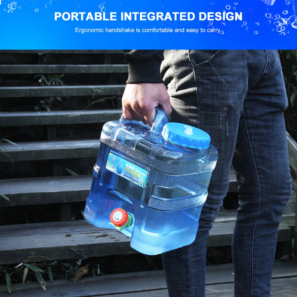 5/8/10//12L Drinking Water Jug with Spigot Multifunction Camping Water Tank Water Storage Container for Hiking Self-Driving Tour