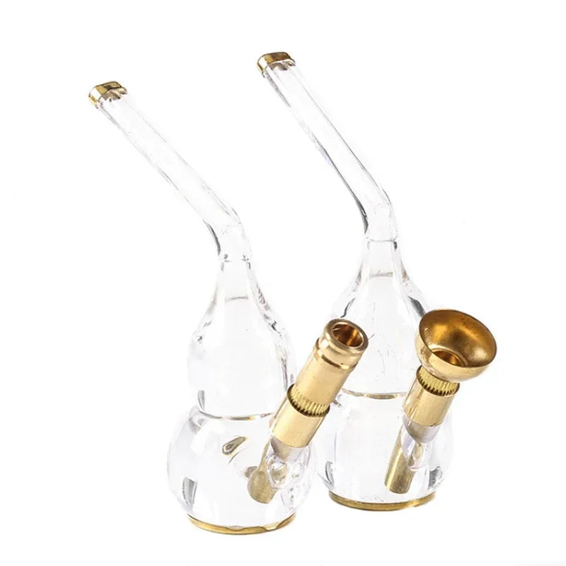 Portable Acrylic gourd water Smoking Pipe Microfilter Fashion Cigarette filter Reusable Washable Tobacco Pipe Smoke Accessories