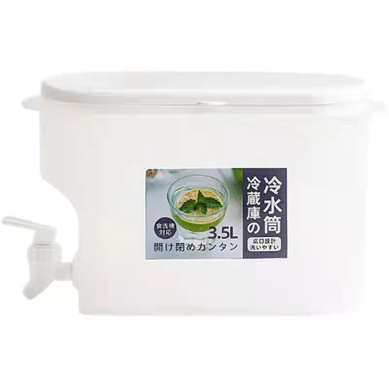 3.5L Beverage Dispenser Cold Juice Water Storage Bucket Outdoor Fridge Liquid Container