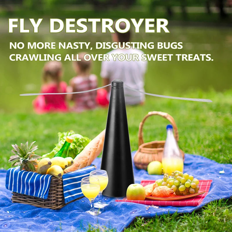 Rechargeable/dry cell Outdoor Multifunctional Fly Repellent 360° Rotation Fan-type Food Protector Pest Drive Away Table Fan