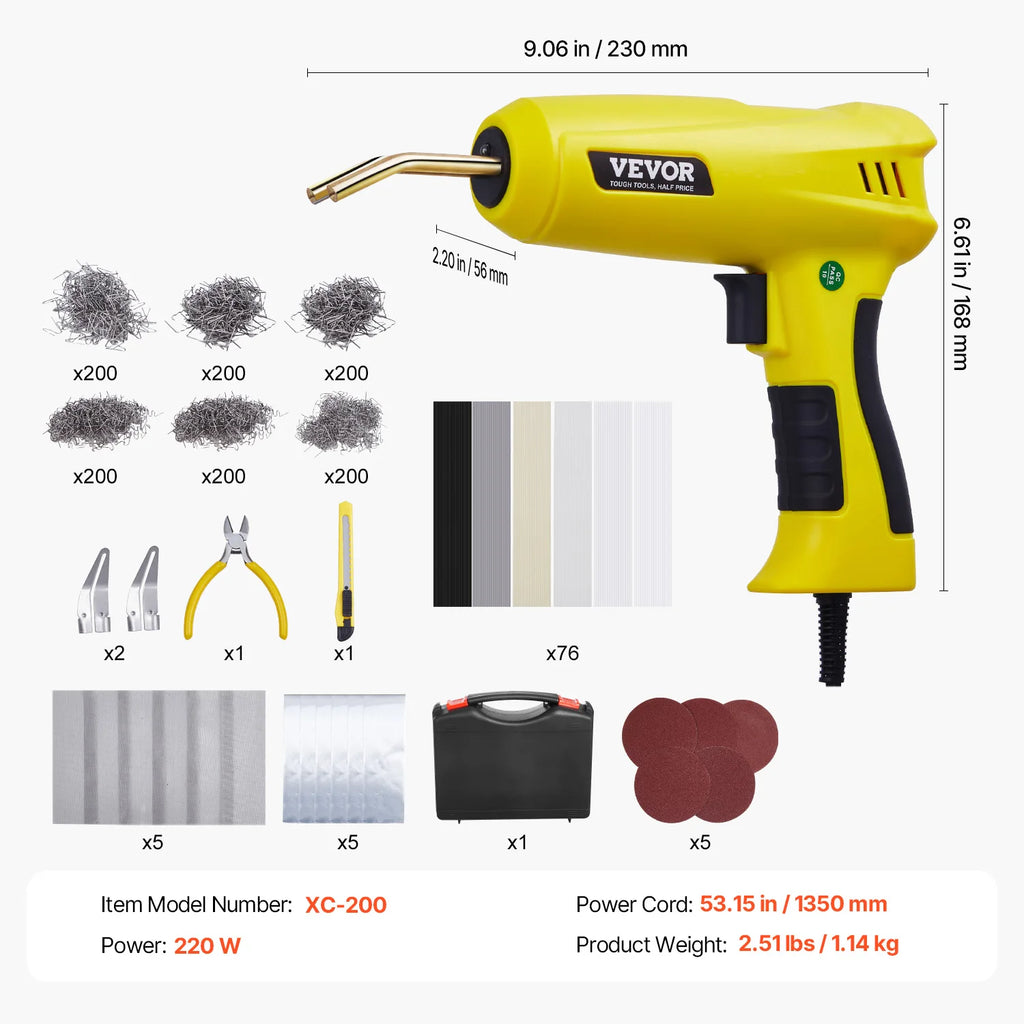 Kit de Soldadura de Plástico SucceBuy 220W | 800/1200 Grapas | Pistola Profesional 🔧
