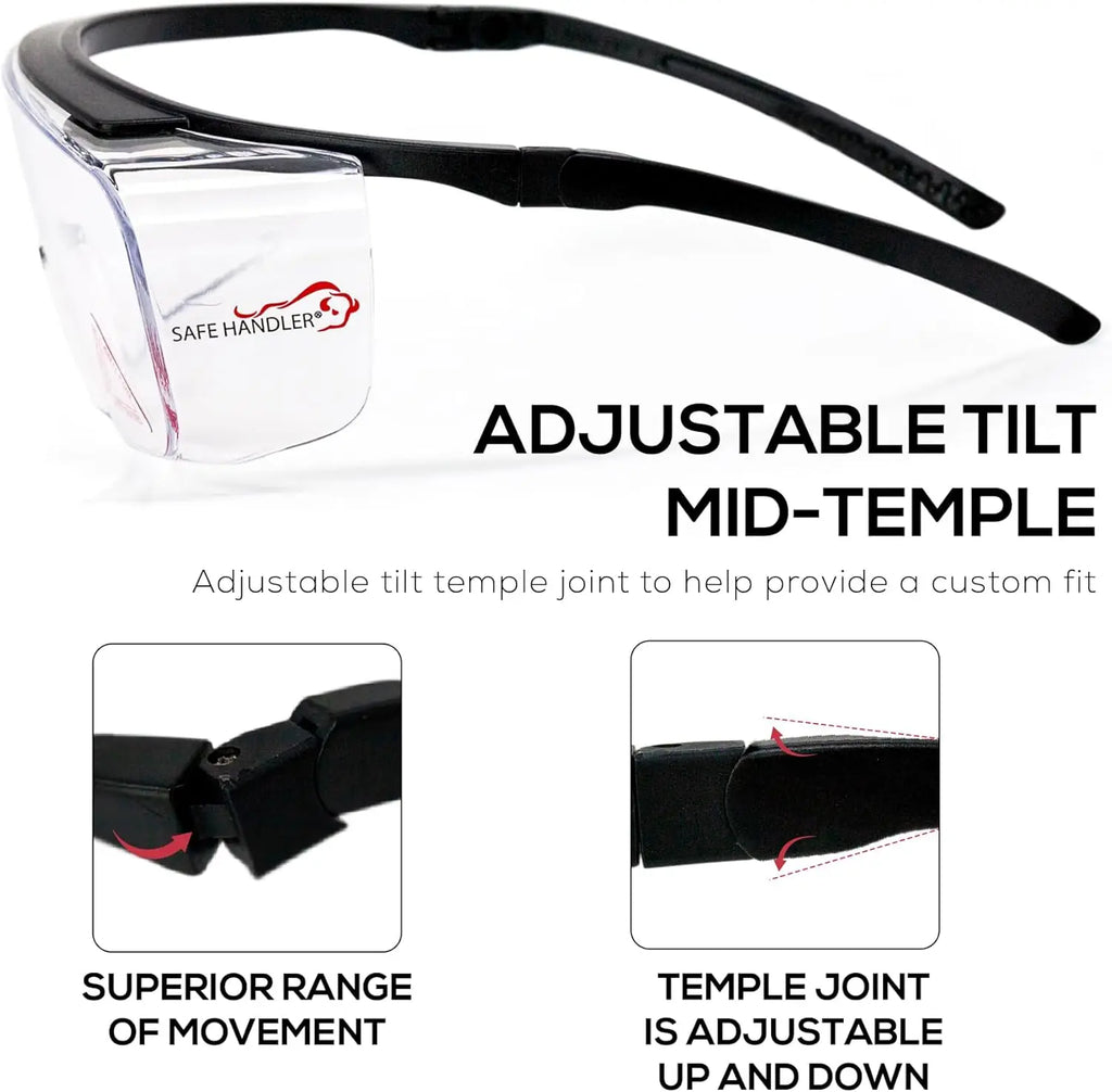 Premium Safety Glasses Over Eyeglasses, ANSI Z87.1 Impact Resistant with Anti-Fog & Scratch, UV400 Protection Goggles (1 Pair)