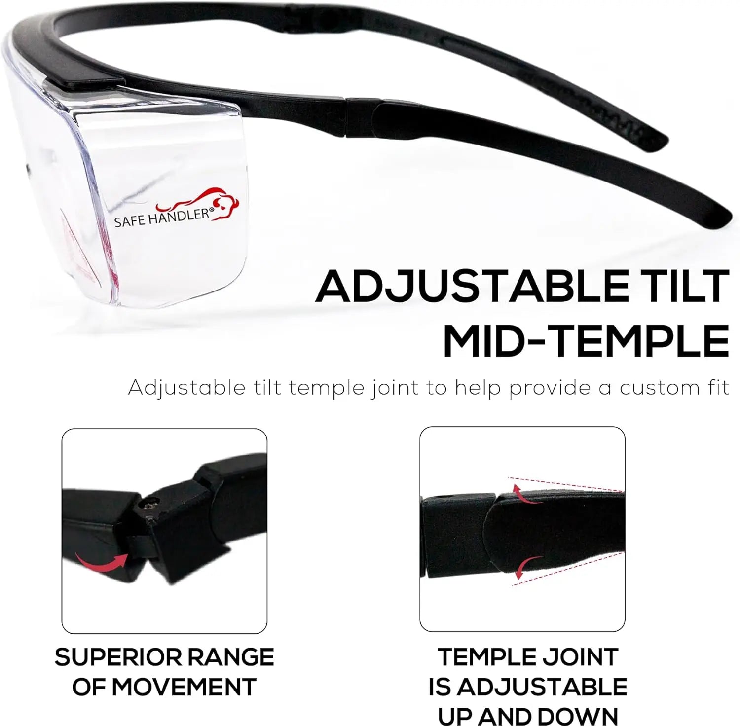 Premium Safety Glasses Over Eyeglasses, ANSI Z87.1 Impact Resistant with Anti-Fog & Scratch, UV400 Protection Goggles (1 Pair)