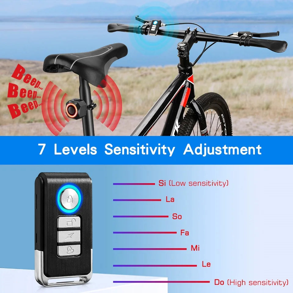 Smart Bike Light Alarm Brake-Sensing Taillight Remote Control Motorcycle Alarm Security Protection 110dB