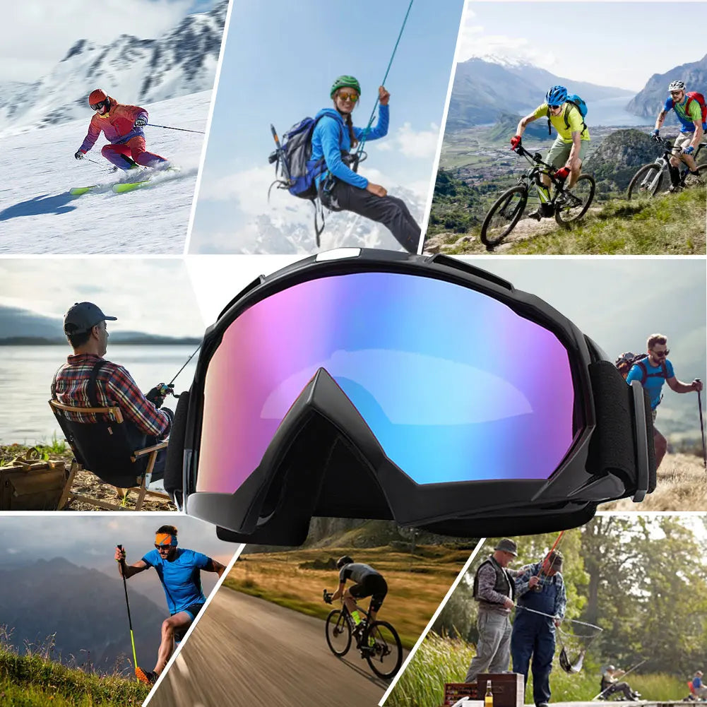 Motorcycle Glasses Windproof Snowboard Goggles Anti-Fog Protective Goggles UV Protection for Winter Outdoor Sport