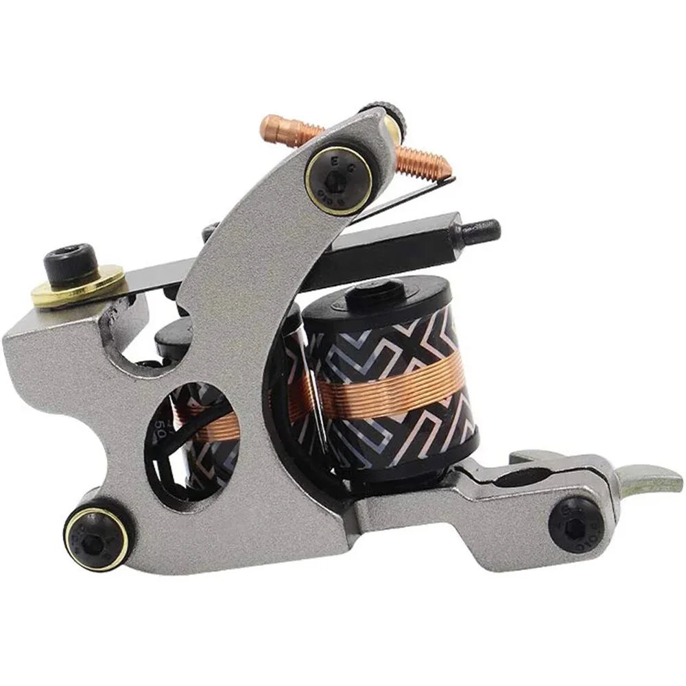 Professional Coil Tattoo Machine Gun 10 Wraps Cast Iron Tattoo Coil Machine for Tattoo Liner and Shader Traditional Tattoo Gun