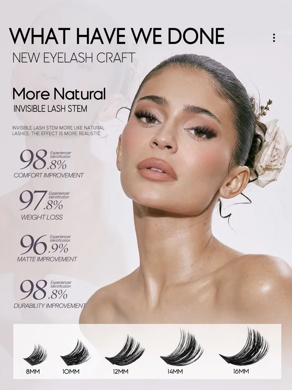 Lash Clusters Kit Fluffy Individual Lashes C Curl Cluster Eyelash Extensions 10-18mm DIY Lash Extension Kit Lash Bond and Seal