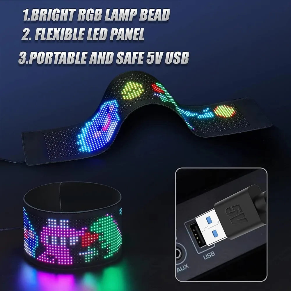 MIMIRGB Pantalla LED Flexible Programable | Devil Eyes | Letrero Desplazable | Tienda y Auto