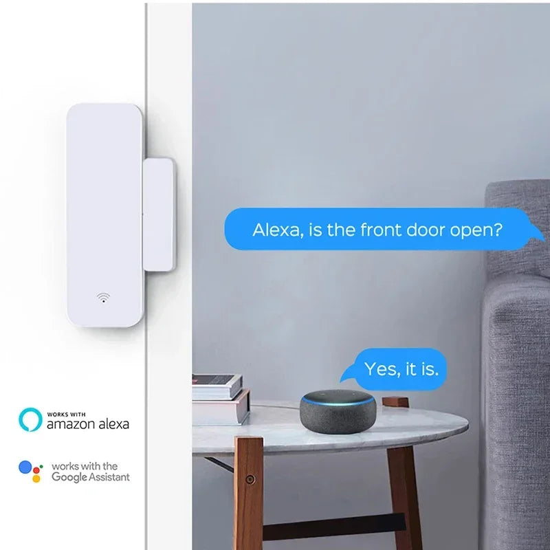 Tuya Zigbee WiFi Door Window Sensor Contact Sensor For Smart Home APP Remote Control Compatible With Alexa Google Assistant