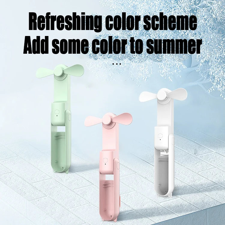 Foldable Small Fan Portable and high-power Hand Held Portable Mini Fan Rechargeable Hand USB Charge Fan