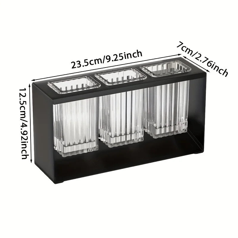 1pc Multifunctional Drain Rack with Built-in Storage Box for Kitchen Utensils Forks Spoons Knives