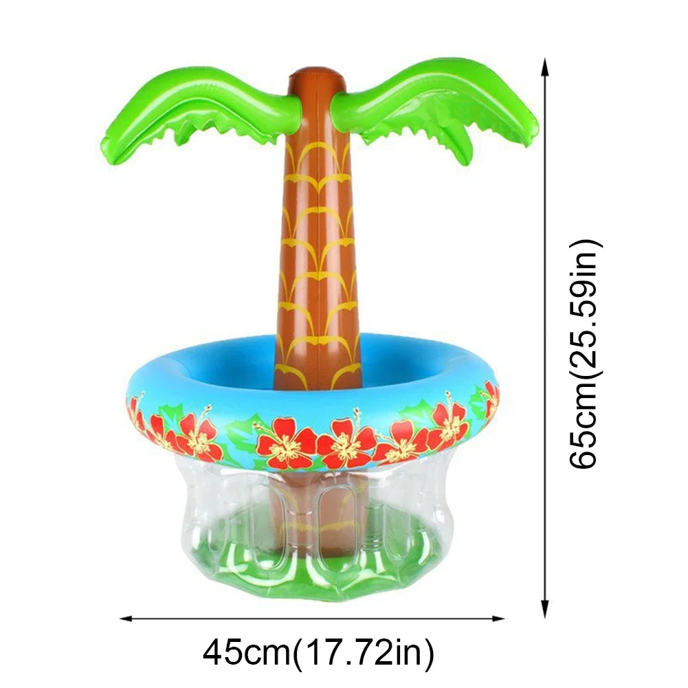 1/2PCS Inflatable Palm Tree Ice Bucket Bear Cooler Drink Holder Hawaiian Birthday Decoration Summer Beach Pool Party Accessories