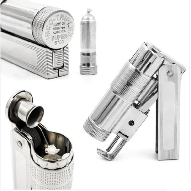 Original IMCO Lighter Old Oil Flint Lighter Windproof Stainless Steel Cigarette Petrol Oil Lighter Inflated Gadgets Man