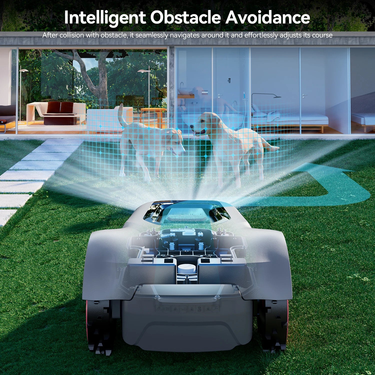 C-TOF Robot Lawn Mower Redkey MGC1000 Lawn Mower Robot Cable Break Detection Climbing Capacity 45% App Control Mowing Robot