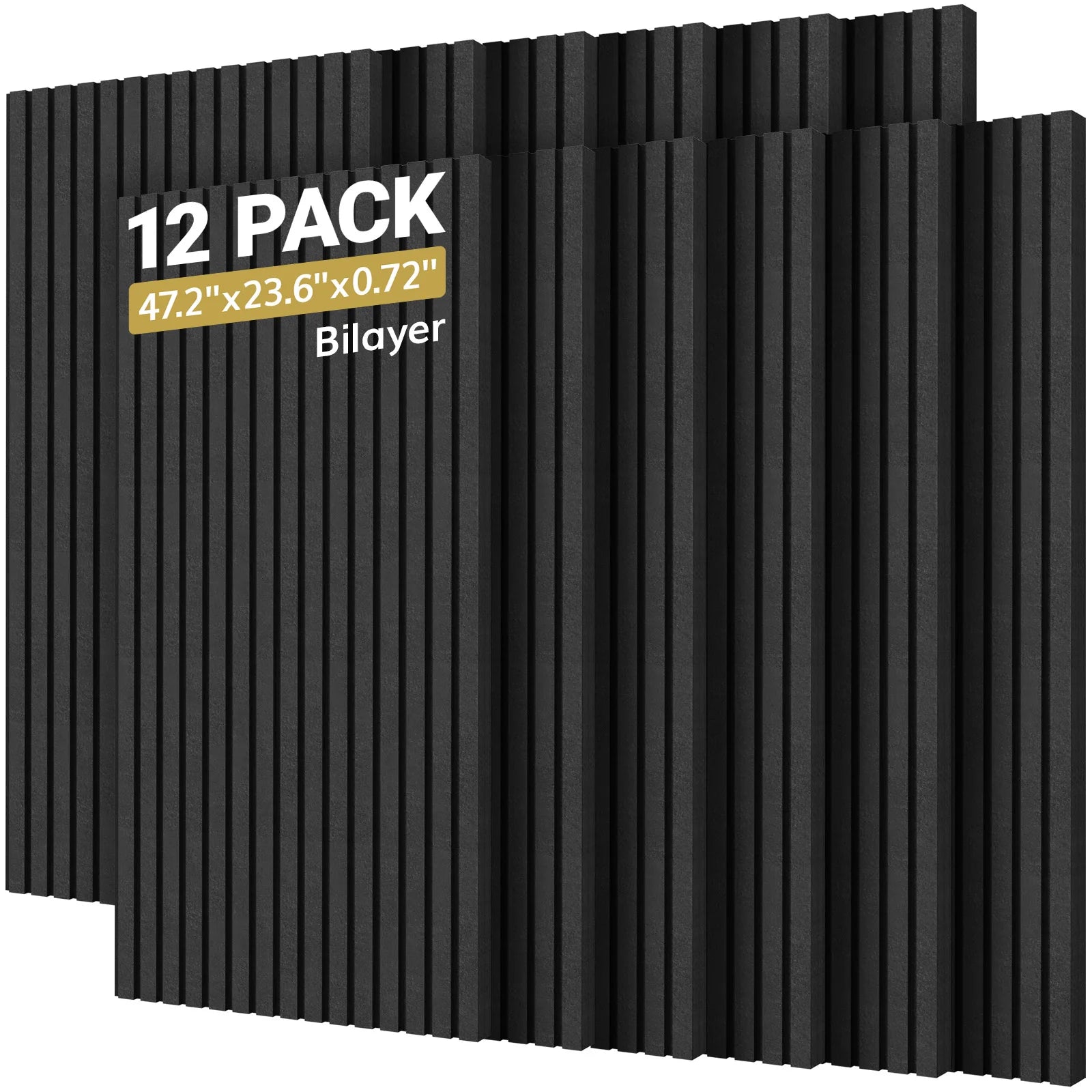 Dual-Layer Thickened Acoustic Wall Panels Self Adhesive, 47.2"x23.6"x0.72" High Density Large Sound Proof Panels for Walls