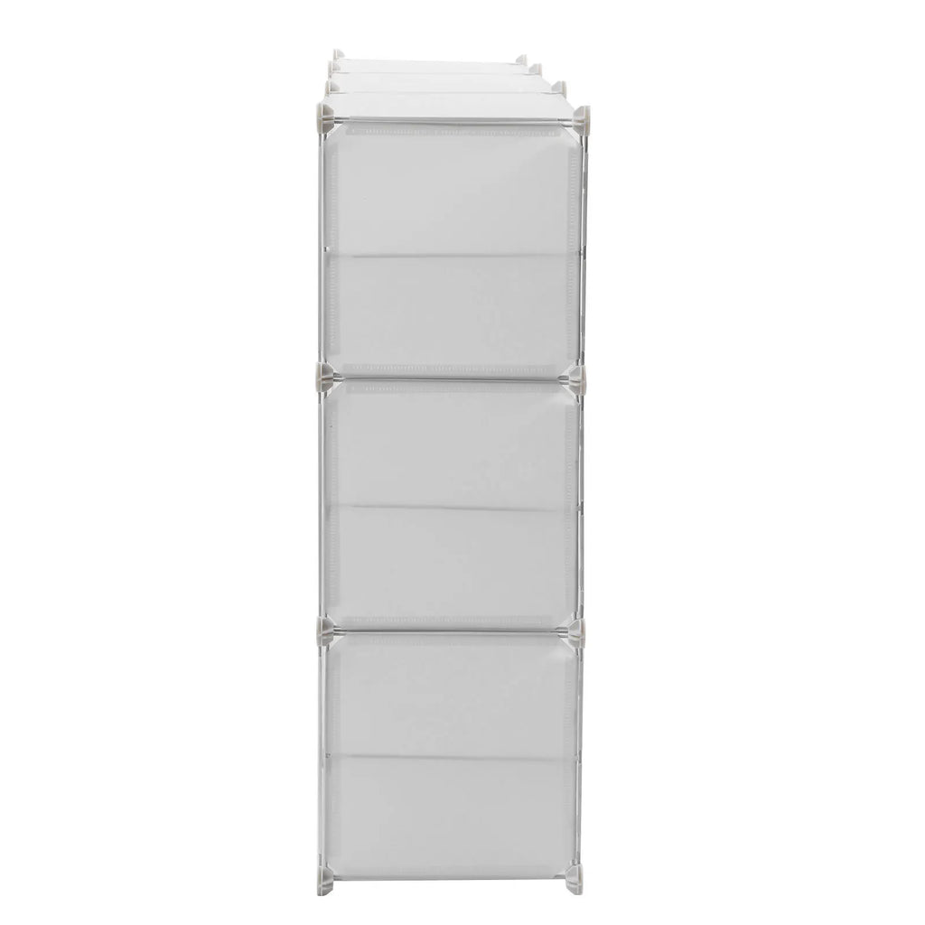 CNCEST Portable Shoe Rack 36 Pair Shoe DIY Storage Shelf Organizer Plastic Shoe Cabinet with Doors for Entryway - Firu Total Sales