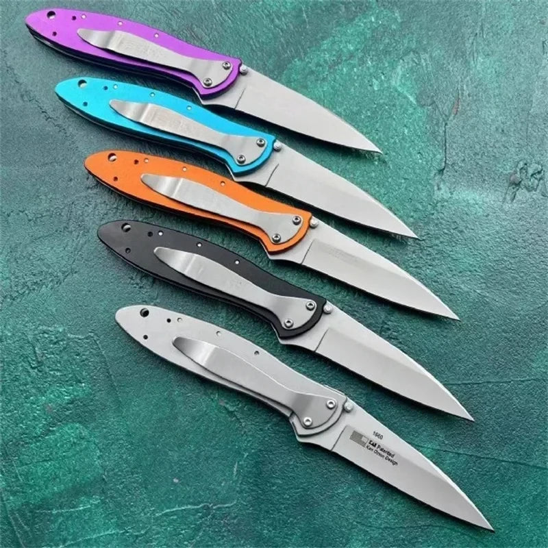 KS Leek 1660 Folding Knife Aluminum Handle Window Breaker Portable Fruit Knife Self-Defense Knife Outdoor Utility Cutting Knife