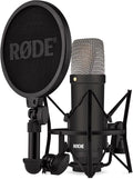 Large-Diaphragm Condenser Microphone with Shock Mount, Pop Filter, XLR Cable for Music, Vocals, Streaming
